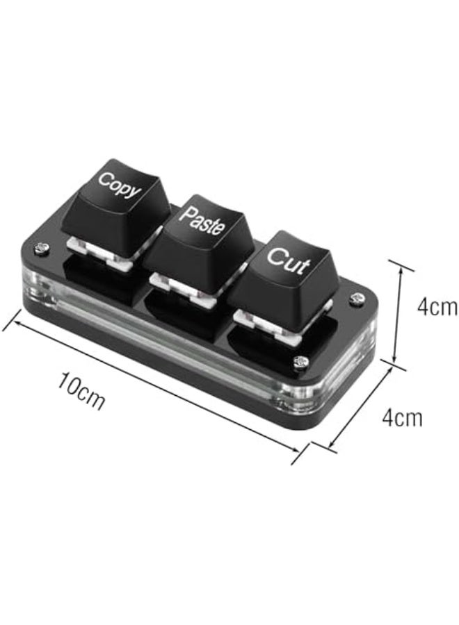 Mini 3 Key Macro Keypad, One Handed Shortcut Keyboard for PC Laptop, Programmable Mechanical Keyboard for Working and Gaming - Image 2