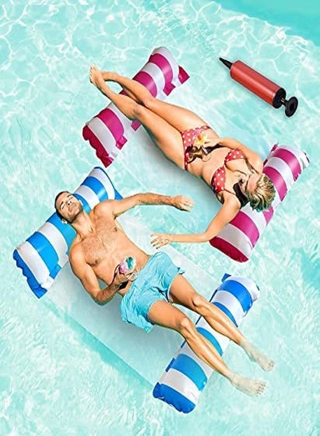 Limpus Pool Float 4-in-1 Water Hammock, Saddle, Drifter, Lounger Inflatable Pool Floats for Adults Fun Swimming Pool, Beach, Outdoor Pool Chair (Pack of 2) - Image 1