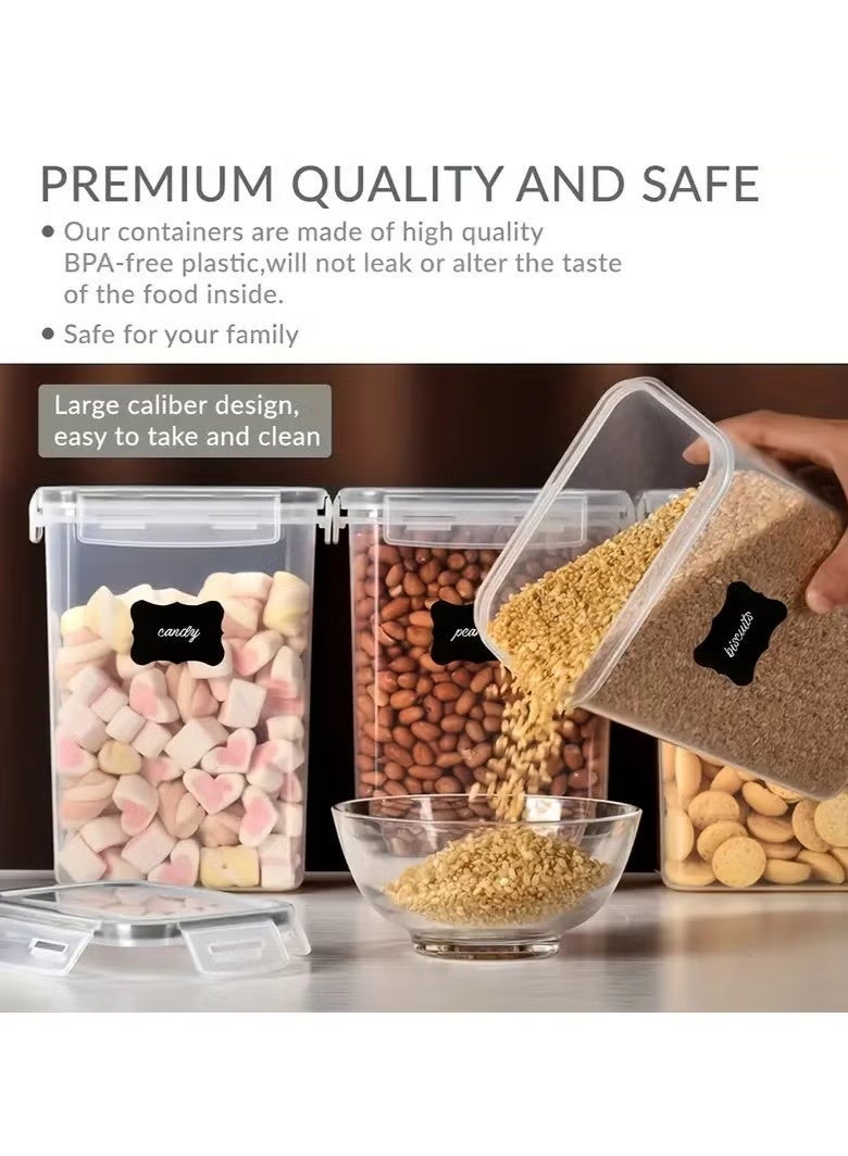 سيلفر كريست مجموعة من 10 قطع من حاويات تخزين الطعام محكمة الإغلاق - برطمانات تخزين مطبخ بلاستيكية خالية من مادة BPA مع أغطية قابلة للقفل، مانعة للتسرب وقابلة للتكديس، مناسبة للحبوب والأرز والمعكرونة ومنظم تحضير الوجبات - Image 4