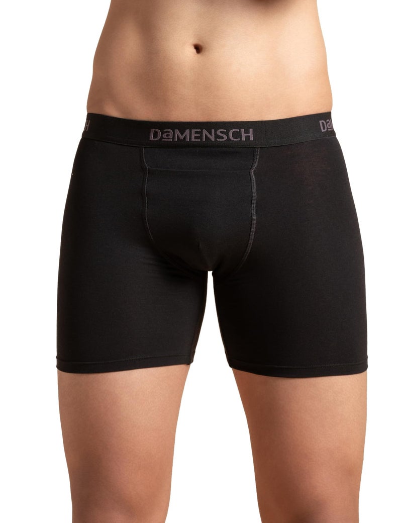 DAMENSCH Men's Premium Cotton Blend Regular Fit Boxer Brief|Innerwear Boxers, Underwear, Shorts Briefs (Jet Black, X Large) - Image 1