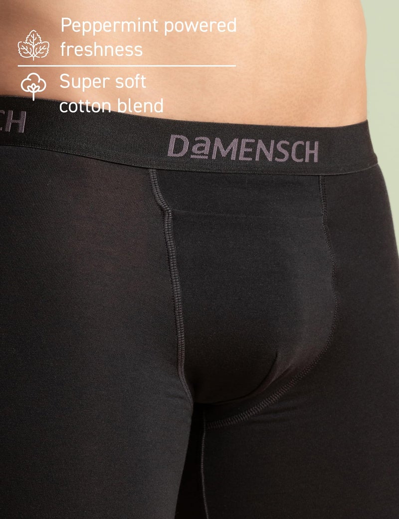 DAMENSCH Men's Premium Cotton Blend Regular Fit Boxer Brief|Innerwear Boxers, Underwear, Shorts Briefs (Jet Black, X Large) - Image 5