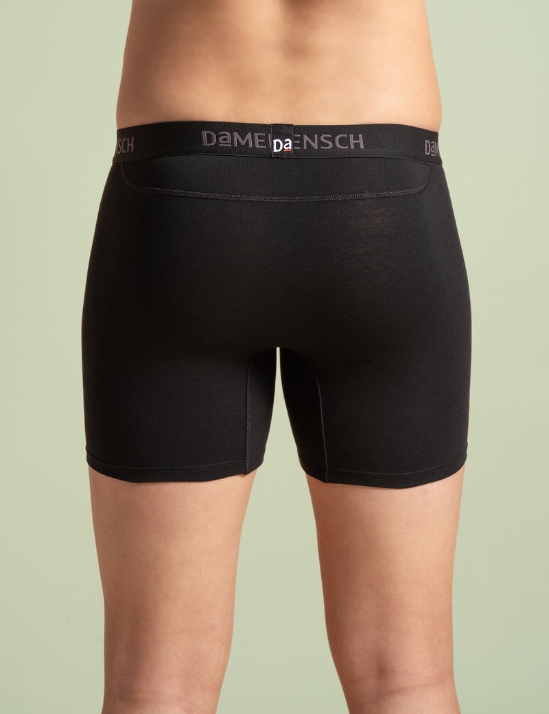 DAMENSCH Men's Premium Cotton Blend Regular Fit Boxer Brief|Innerwear Boxers, Underwear, Shorts Briefs (Jet Black, X Large) - Image 4