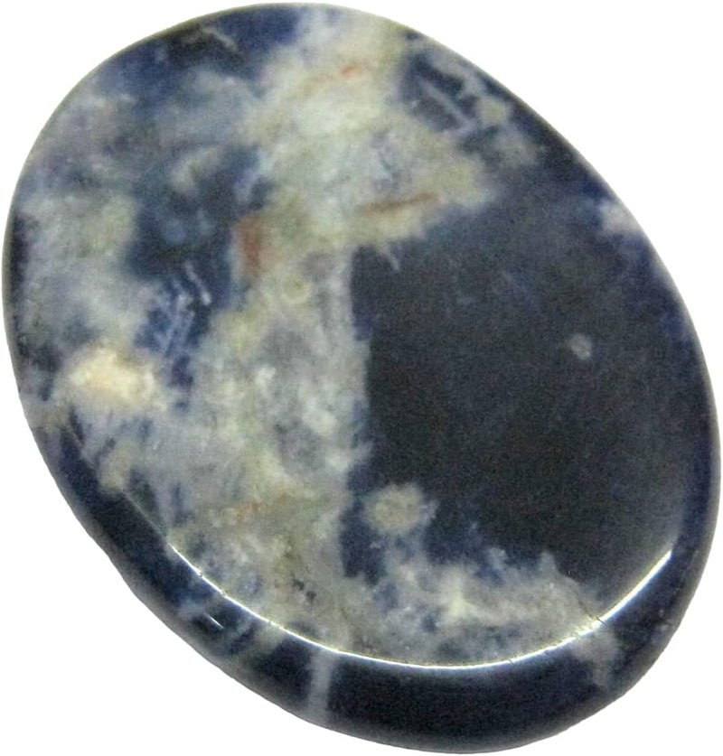 CRYSTALMIRACLE Sodalite Worry Stone Crystal Healing Reiki Thumb Stone Metaphysical Wellness Powerful Luck Peace Harmony Gemstone