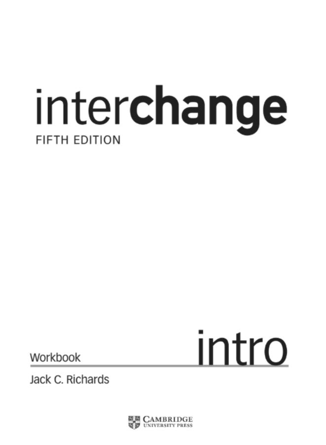 Cambridge Interchange - English Course for adults _ fifth edition _Intro_Workbook - Image 1