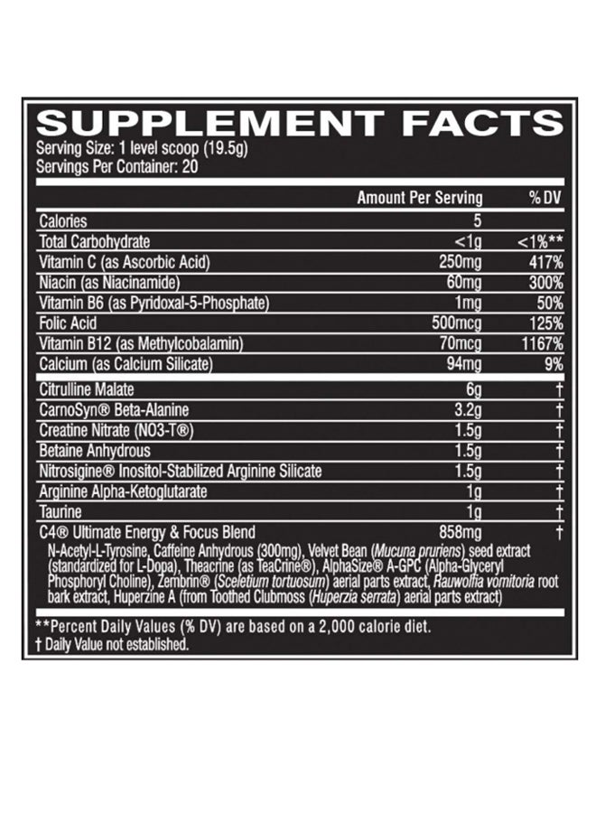 CELLUCOR C4 Ultimate Pre-Workout - Icy Blue Razz - 20 Servings - Image 3