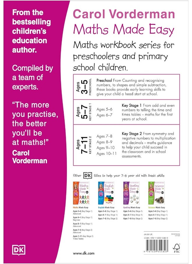 null - DK Maths Made Easy Ages 7-8 Key Stage 2 Beginner (Carol Vorderman's Easy) - Image 1