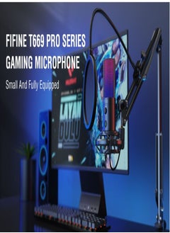 FIFINE FIFINE Gaming PC USB Microphone, Podcast Condenser Mic with Boom Arm, Pop Filter, Mute Button for Streaming, Twitch, Online Chat, Computer Mic for PS4/5 PC Gamer Youtuber-AmpliGame- T669 Pro 3  - Image 2