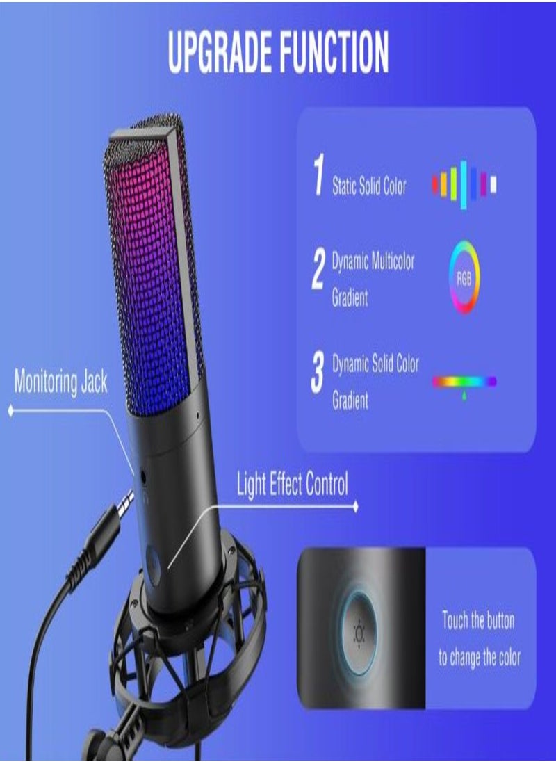 FIFINE - FIFINE Gaming PC USB Microphone, Podcast Condenser Mic with Boom Arm, Pop Filter, Mute Button for Streaming, Twitch, Online Chat, Computer Mic for PS4/5 PC Gamer Youtuber-AmpliGame- T669 Pro 3 - Image 1