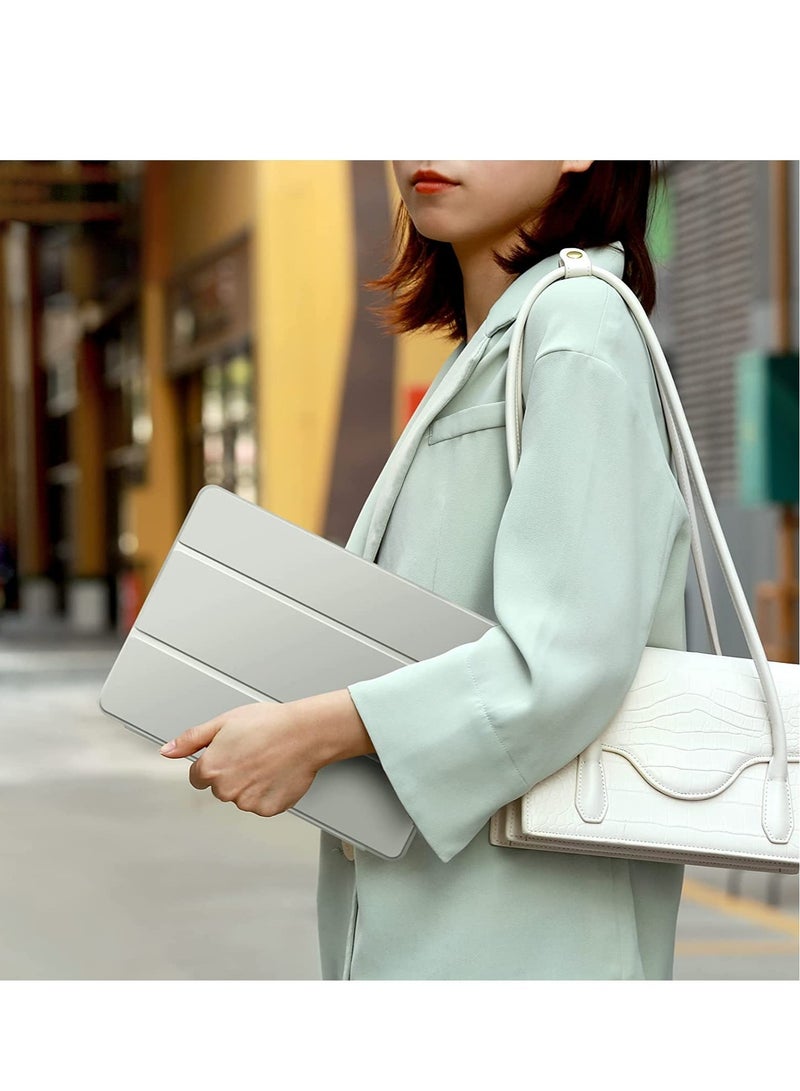 SmartGrist Case Compatible with iPad 9th/8th Generation Case/iPad Case 10.2 Inch 2021/2020/2019, Premium PU Leather + Soft TPU Back Case with Pencil Holder, Auto Sleep/Wake iPad Cover - Lightgray - Image 5