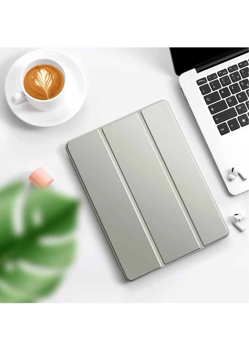 SmartGrist Case Compatible with iPad 9th/8th Generation Case/iPad Case 10.2 Inch 2021/2020/2019, Premium PU Leather + Soft TPU Back Case with Pencil Holder, Auto Sleep/Wake iPad Cover - Lightgray - Image 2