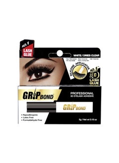 EBIN NEW YORK EBIN NEW YORK Grip Bond Eyelash Adhesive (Paddle Type, White/Dries Clear, 0.18 oz) | Hypoallergenic Latex Free Formaldehyde Free Lasts All Day Ideal for Sensitive Skins 