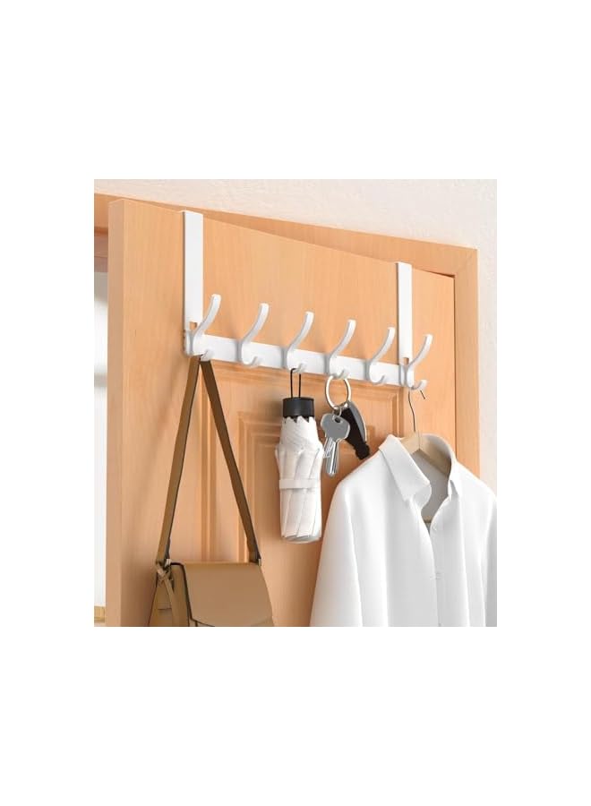 S-TOP Over The Door Hooks, Door Hanger Hooks for Hanging, Over The Door Towel Racks for Bathroom with 6Coat Hooks, Over The Door Hanger for Coats and Towels. - Image 3