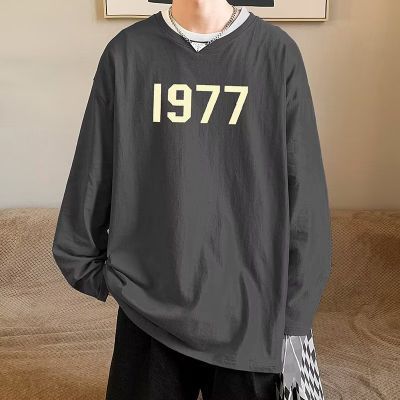 Unisex 1977 Velvet Numbers Trendy Harajuku Hoodie Dark gray  - Image 1