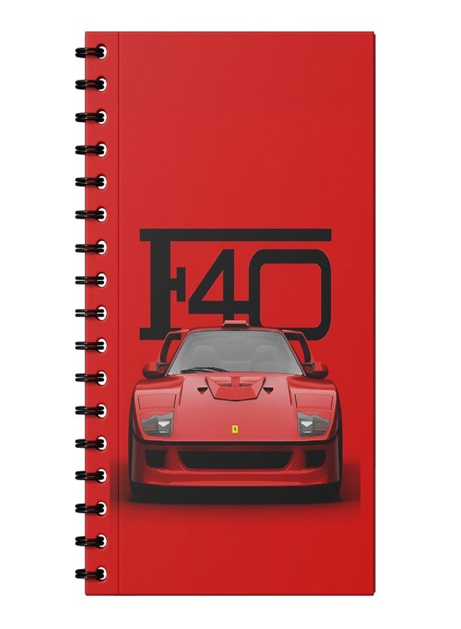 zenithink دفتر ملاحظات زينيثينك فيراري F40 ذو غلاف مقوى 350 غ/م² | ورق 80 غ/م² | مسطر بخطوط مفردة | 160 صفحة | مقاس A5 | غلاف مقوى | متعدد الاستخدامات للمدرسة والمنزل والمكتب | - Image 1