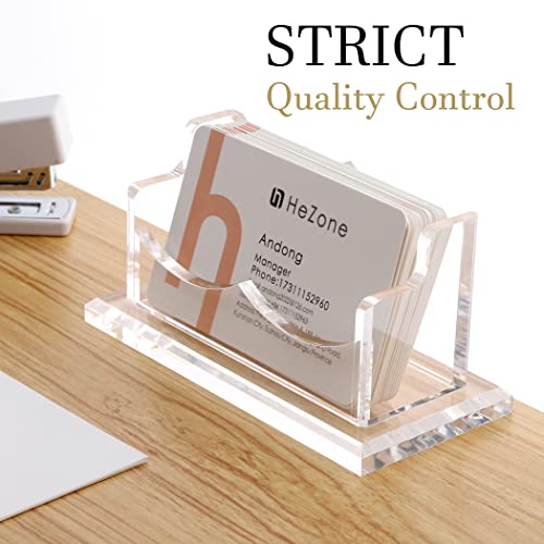 HeZone Business Card Holder for Desk Display, Clear Acrylic Cards Organizer Stand for Men and Women, Business Cards Case Rack 1 Pack, Holds 50 Cards-1 Slot - Image 4