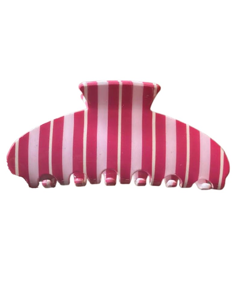 Almere Hair Claw Clip, Striped and Camo Pattern, Women's Hair Accessories for Thick or Thin Hair, 4 inch No-Slip (Strawberry Stripe)
