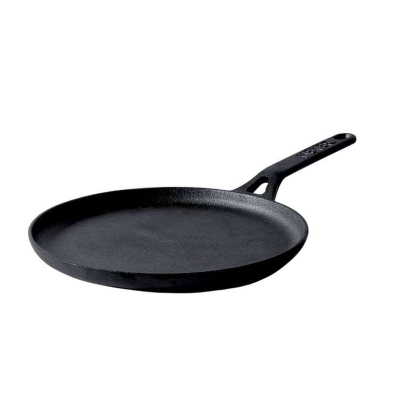 MEYER Pre-Seasoned Cast Iron Flat Dosa/Roti/Chapati Tawa Pan with Stick Handle, Dosa Kallu, Iron Tawa Small Size, Gas and Induction Compatible | 24cm, Black - Image 1