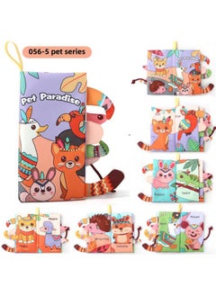 Generic Source Manufacturers 21 0-3 Year Old Baby Cloth Book Animal Tail Cloth Book Early Education Ha Ha Mirror Desk Calendar Cloth Book Toys-Color:056-5 Pet Tail Cloth Book 6 Pages 12 Sides 54g-Specifications:Our Supports Labeling  - Image 1