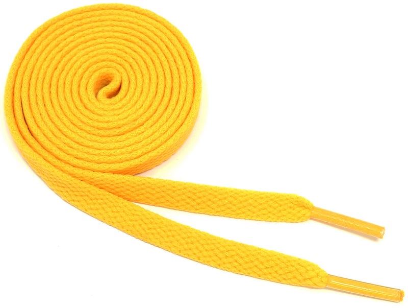 BCB Wear Flat Shoelaces 5/16" Wide Solid Colors Several Lengths For Sneakers and Shoes (Gold-45) - Image 2