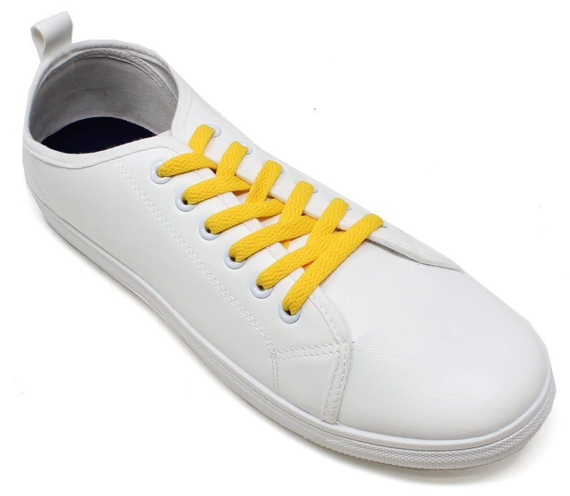 BCB Wear Flat Shoelaces 5/16" Wide Solid Colors Several Lengths For Sneakers and Shoes (Gold-45) - Image 3