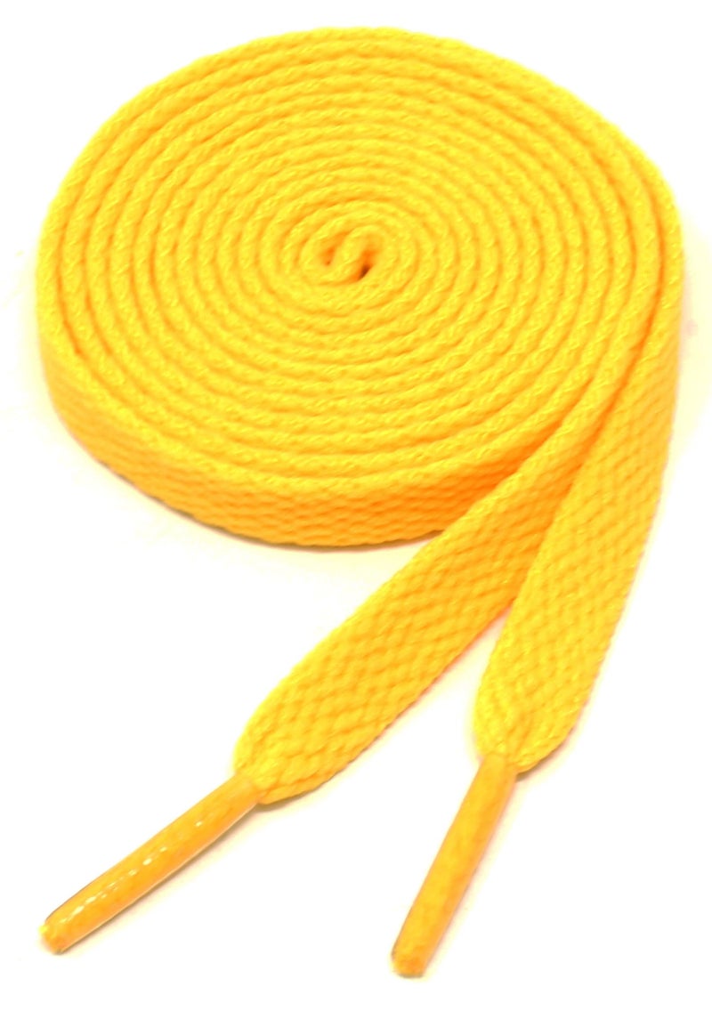 BCB Wear Flat Shoelaces 5/16" Wide Solid Colors Several Lengths For Sneakers and Shoes (Gold-45) - Image 1