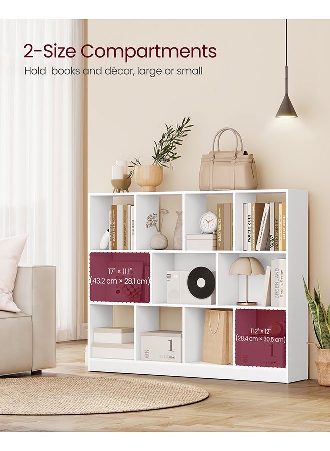 VASAGLE Bookcase, Shelf, Storage Cabinet with 11 Compartments, Freestanding Bookcase, Cube Bookcase, for Living Room, Office, Dining Room, Cloud white - Image 3