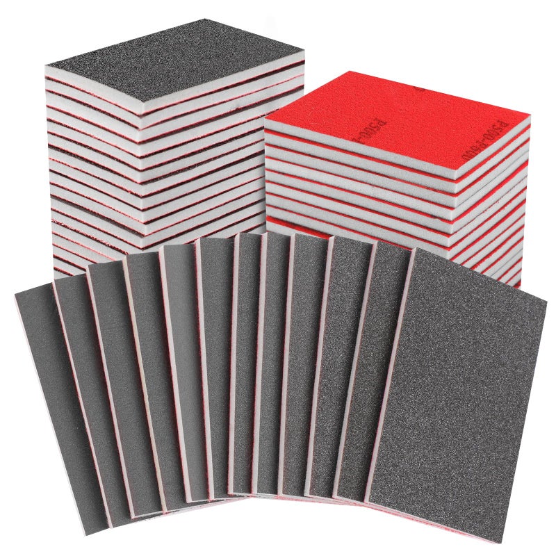 Romeda 24PCS 3 x 4 Inch Sanding Sponge Set, 120-3000 Grit Soft Foam Hand Sander Block, Hook & Loop Wet Dry Sanding Sponges for Metal Wooden Furniture Drywall Sheetrock and Model Polishing - Image 1
