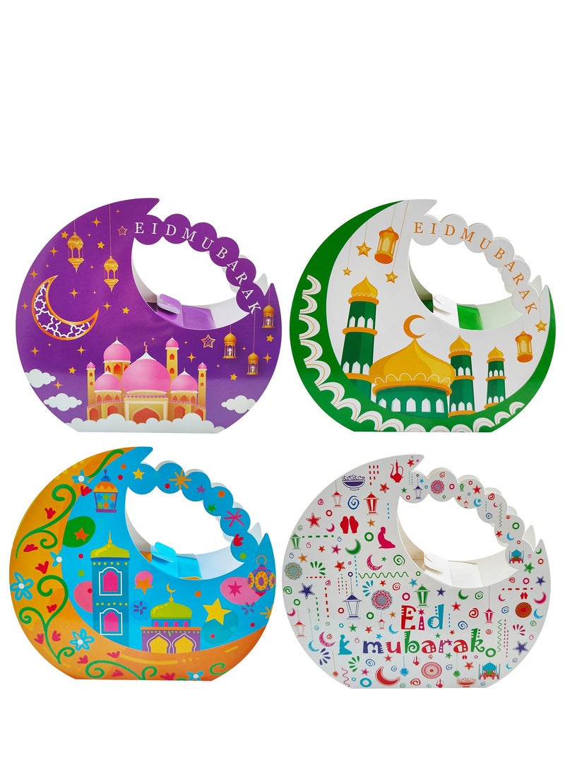 Generic - 12 Pieces of Eid Mubarak White Moon-Shaped Candy Gift Box - Image 1