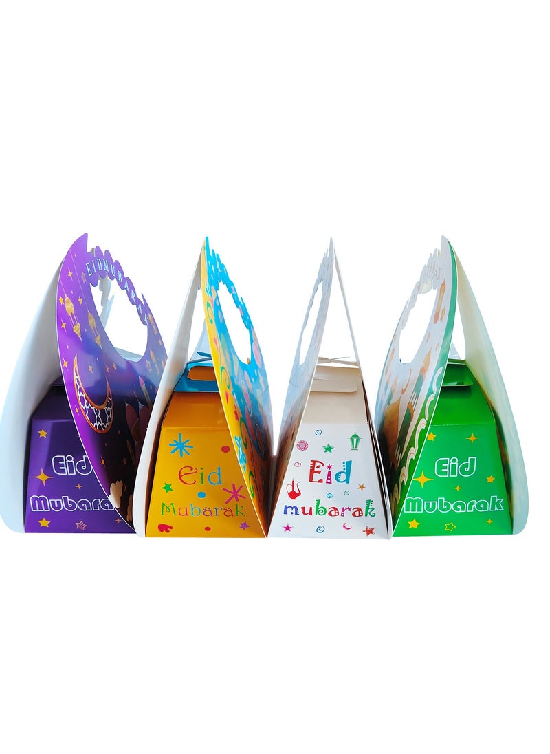 Generic - 12 Pieces of Eid Mubarak White Moon-Shaped Candy Gift Box - Image 1