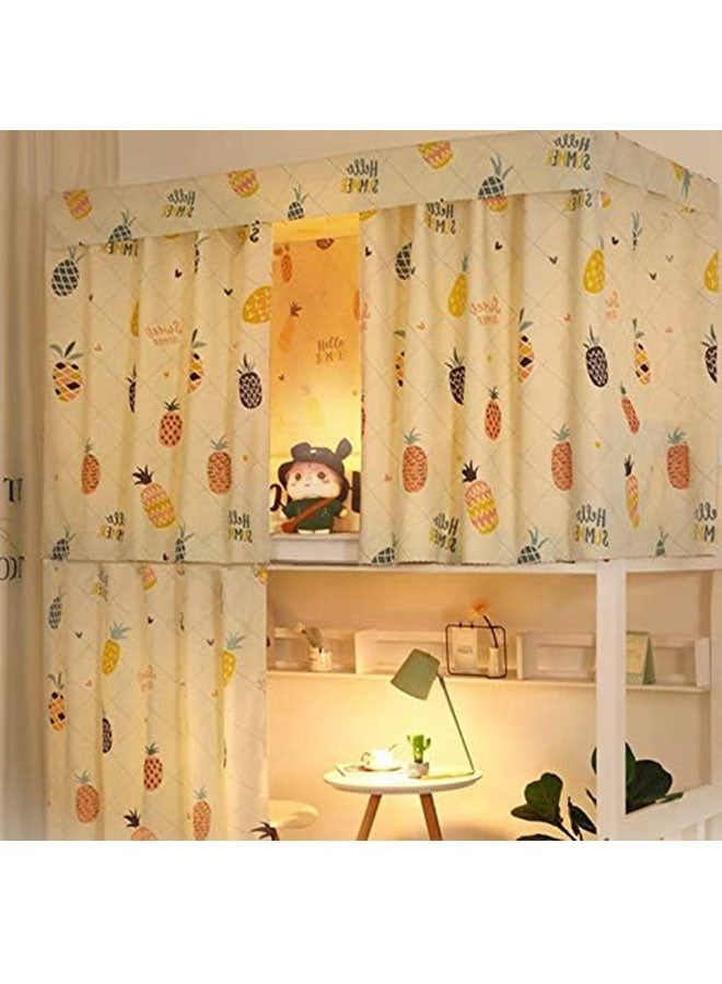 HOMESTAR 2 Pieces Pineapple Blackout Bottom Bunk Bed Curtains, Dormitory Room Lightproof Decorative Roommate Privacy Cover, Canopy Background Decor, Backdrop Blackout Curtain - Image 2