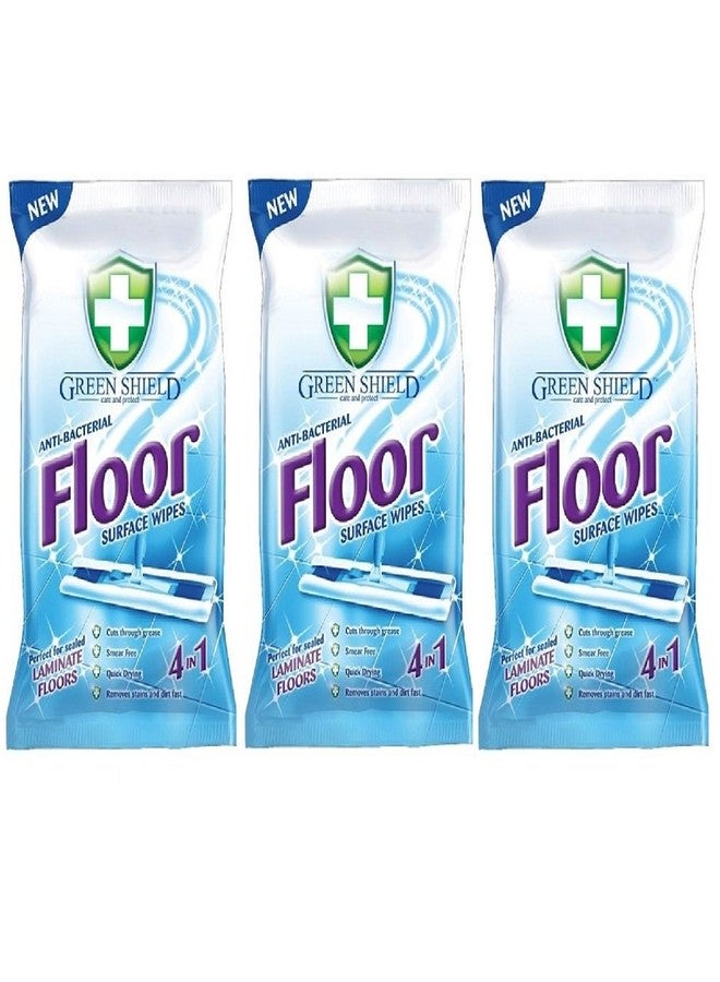 Greenshield Anti-Bacterial Floor Wipes - 24's Extra-large wipes Pack Of 3