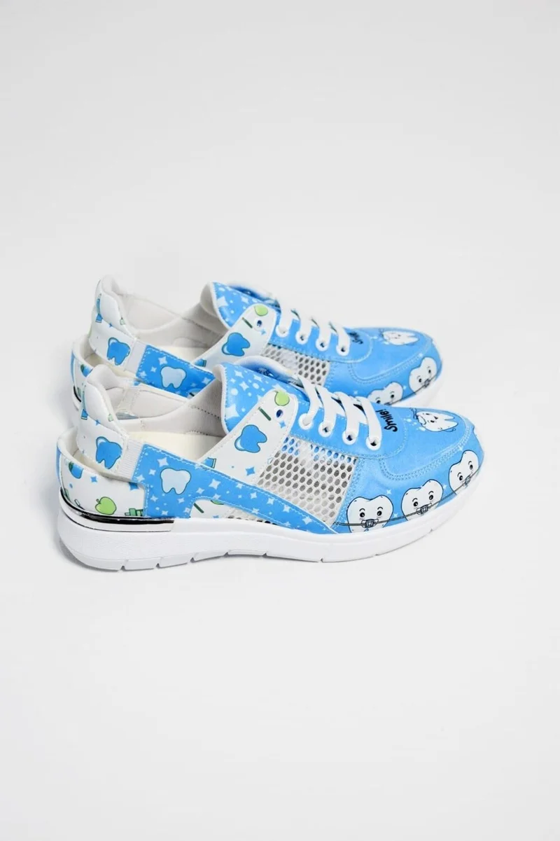 Nur Medikal Giyim Smile Tooth Patterned Mesh Orthopedic Sports Sandals