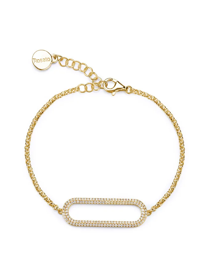 ROSATO Bianca Gold Bracelet with White Cubic Zirconia for Women's