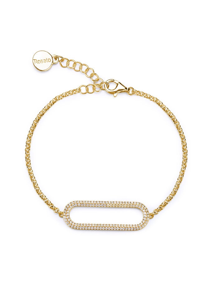 روساتو سوار بيانكا ذهبي مع زركون أبيض للنساء - Image 1