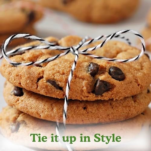 Regency Wraps Baker's Twine Cone, 2300 ft. Colorful String, Cord for Tying Pastry Boxes, Wrapping Baked Goods, Gifts and DIY Crafts, Pack of 1, Black/White - Image 5