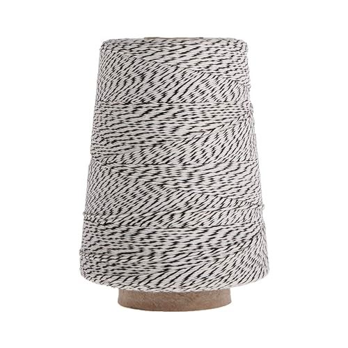 Regency Wraps Baker's Twine Cone, 2300 ft. Colorful String, Cord for Tying Pastry Boxes, Wrapping Baked Goods, Gifts and DIY Crafts, Pack of 1, Black/White - Image 1