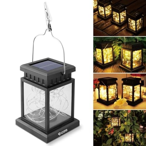 LITVERSE Solar Lanterns Outdoor Waterproof Hanging Lantern Lamp 30 LED Solar Tree Lights Outdoor, Solar Camping Lights, Lantern Decorative For Patio Yard Camping Garden Christmas Decor(1 Pack),White - Image 1