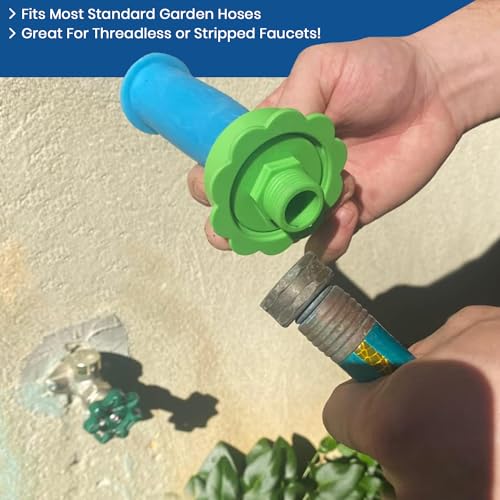 Rinseroo: Stretch-Connect Garden Hose Attachment Sleeve & Sprayhead, Universal Hose Connector — Easily Connect a Hose to Water Sources Upto 3" Wide, BPA Free Faucet to Hose Adapter for RV & Camping - Image 4