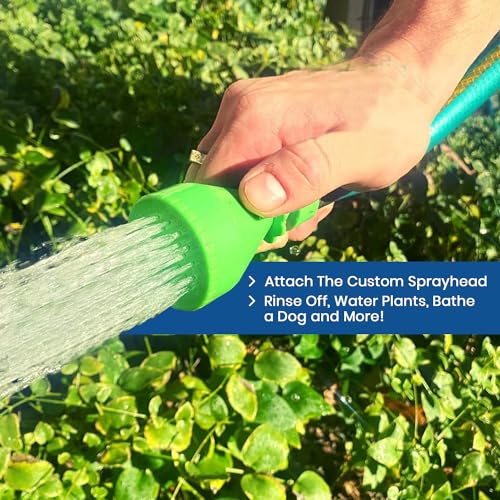 Rinseroo: Stretch-Connect Garden Hose Attachment Sleeve & Sprayhead, Universal Hose Connector — Easily Connect a Hose to Water Sources Upto 3" Wide, BPA Free Faucet to Hose Adapter for RV & Camping - Image 5
