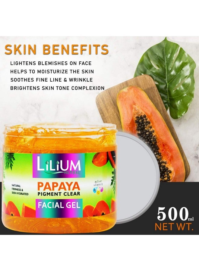Lilium Papaya Pigment Clear Facial Gel For Soft & Smooth Glowing Skin, Natural Firmness & Skin Hydrated, 500GM - Image 3