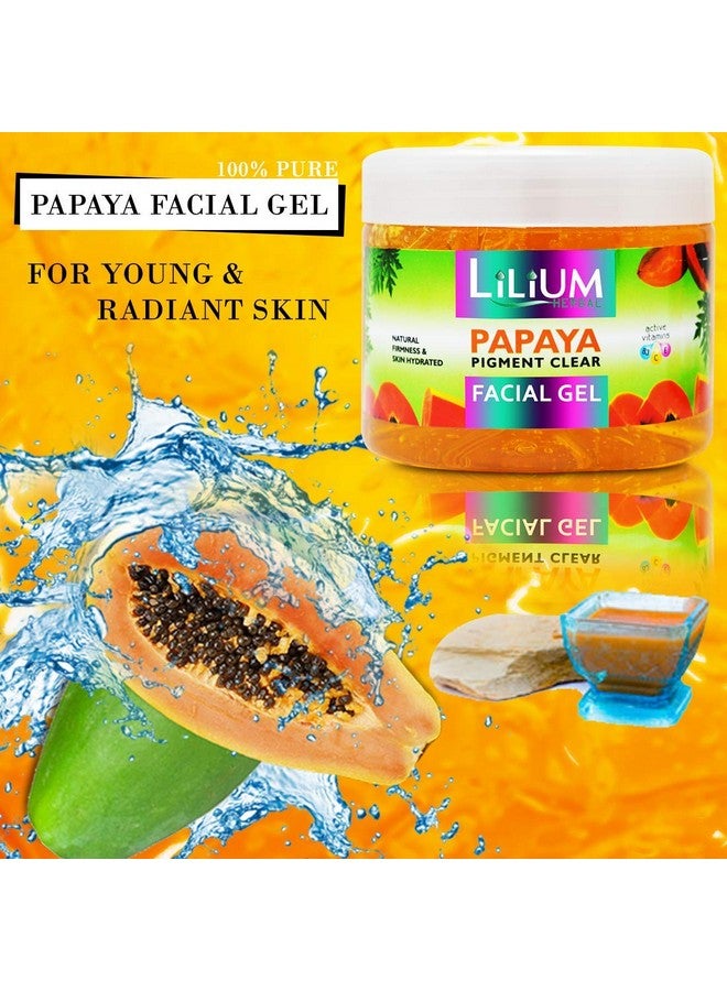 Lilium Papaya Pigment Clear Facial Gel For Soft & Smooth Glowing Skin, Natural Firmness & Skin Hydrated, 500GM - Image 2