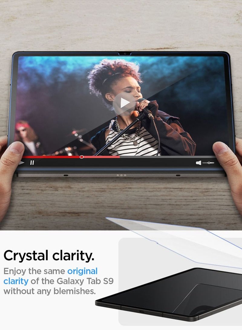 Spigen واقي شاشة Glastr Ez Fit لهاتف Samsung Galaxy Tab S9 (11 بوصة) مصنوع من زجاج مقوى ممتاز مع تقنية المحاذاة التلقائية - [مناسب للحافظة] - Image 4
