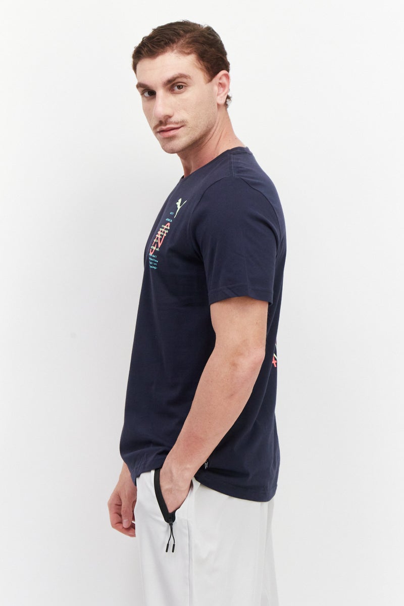 PUMA Men Sportswear Fit Training T Shirt, Navy Combo - Image 4