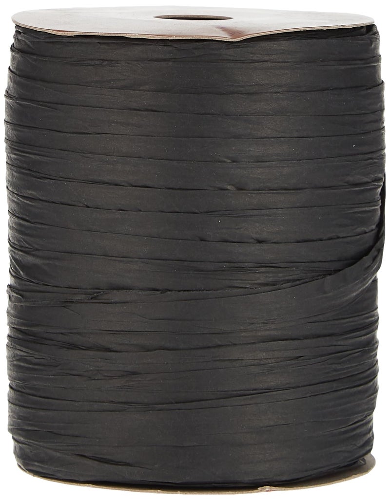 Berwick Offray Matte Black Raffia Ribbon 14 Wide 100 Yards 7MM