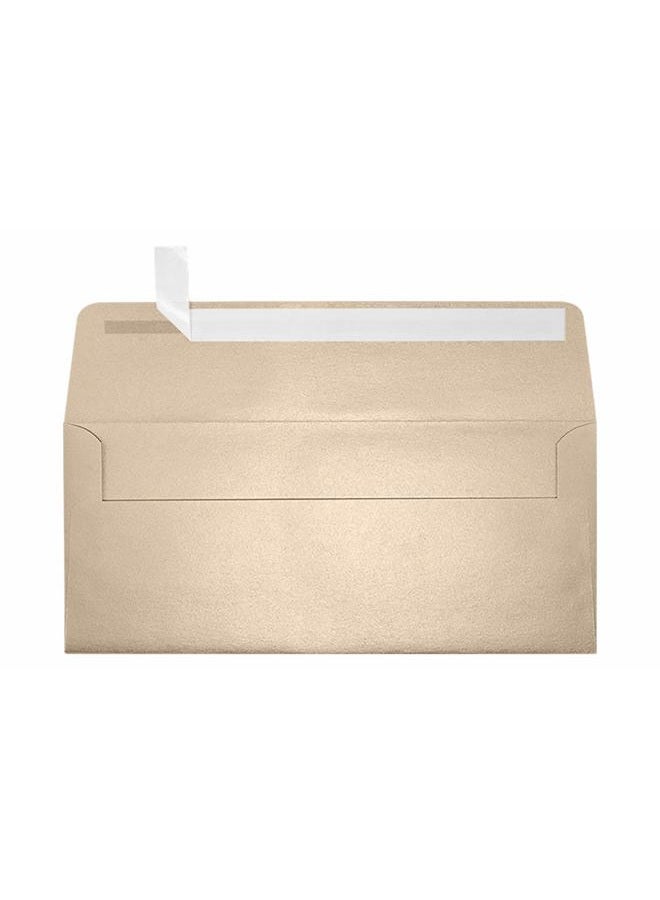 LUXPaper #10 Square Flap Envelopes - Self Sealing Letter Size Business Envelopes for Invoices, Letters & Mailings with Peel & Press - 80lb Taupe Metallic, Size: 4 1/8 x 9 1/2, 50 Pack - 5360-M09-50 - Image 1