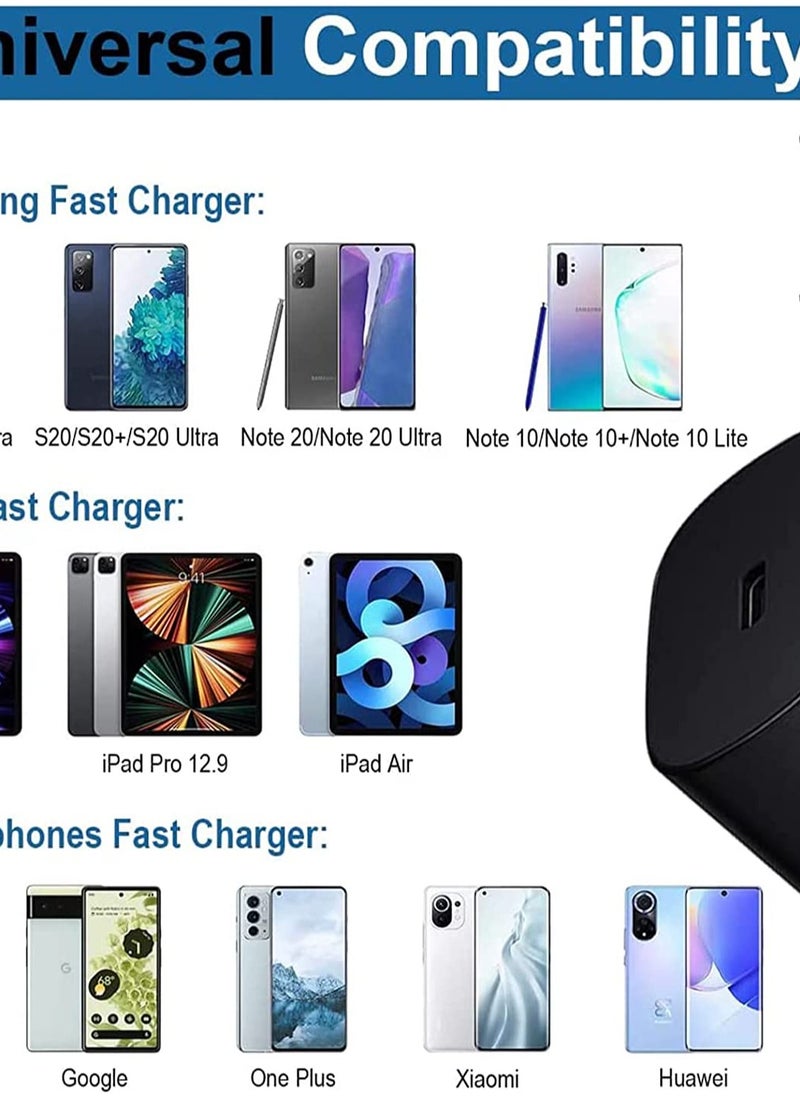 شاحن فائق السرعة 25 وات PD 3.0 بمقبس المملكة المتحدة مع كابل من النوع C إلى النوع C لهاتف Samsung Galaxy S24 Ultra S23 S22 S21 S20 S10 Note 20 Ultra Note 10