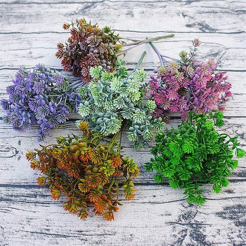 Plastic Succulents Artificial Fall Leaves Flores DIY Suculentas Artificiais Wedding Decoration Plants Fake Flowers Living Room (Color : (Color F) - Image 4