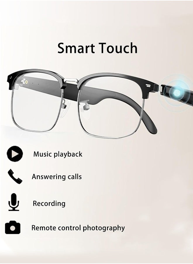 HYUNDAI - AI translation smart bluetooth glasses, real-time multi-language translation glasses, support more than 140 languages, accurate and delay-free translation, suitable for daily life and work, wireless bluetooth range 10-15 meters, 110 mAh battery, talk time 4 hours, standby time 120 hours. Fast charging - Image 1