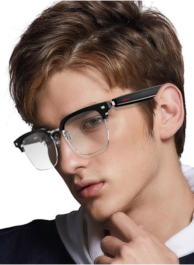 HYUNDAI - AI translation smart bluetooth glasses, real-time multi-language translation glasses, support more than 140 languages, accurate and delay-free translation, suitable for daily life and work, wireless bluetooth range 10-15 meters, 110 mAh battery, talk time 4 hours, standby time 120 hours. Fast charging - Image 1
