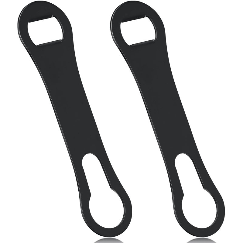 2 Pack Bottle Opener and Pour Spout Remover Flat Metal Bar Speed Key Opener Stainless Steel Dog Bone Wine Bottle Opener for Bartenders Home Kitchen Black